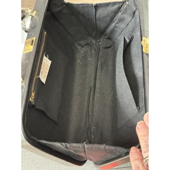 Vintage Novelty Train Clutch Hard Case Top Handle Beaded Evening Bag MCM - Picture 8 of 9